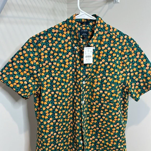 J Crew Peach Print Shirt - Picture 3 of 4
